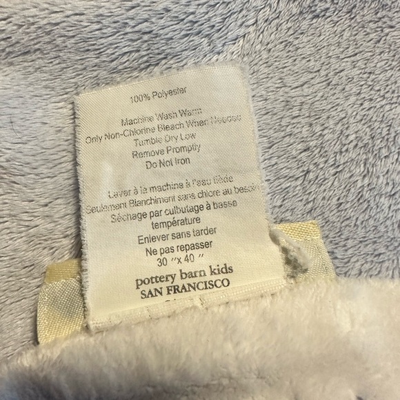 🔥POTTERY BARN KIDS Soft Velour Light Blue Infant Baby Blank… - Picture 6 of 7